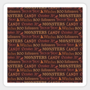 Brown Halloween Words Sticker